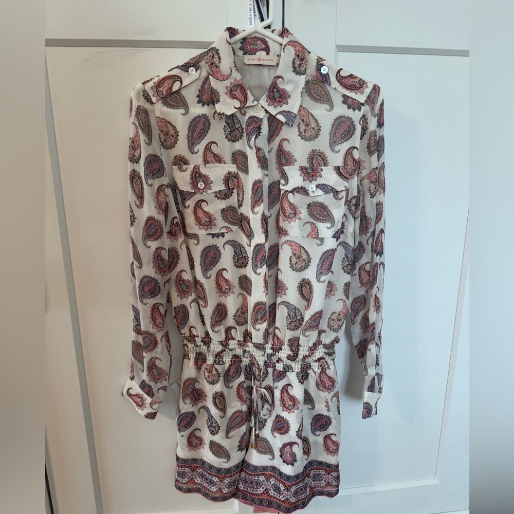 Tory Burch Paisley Print jumper- Cream and Red